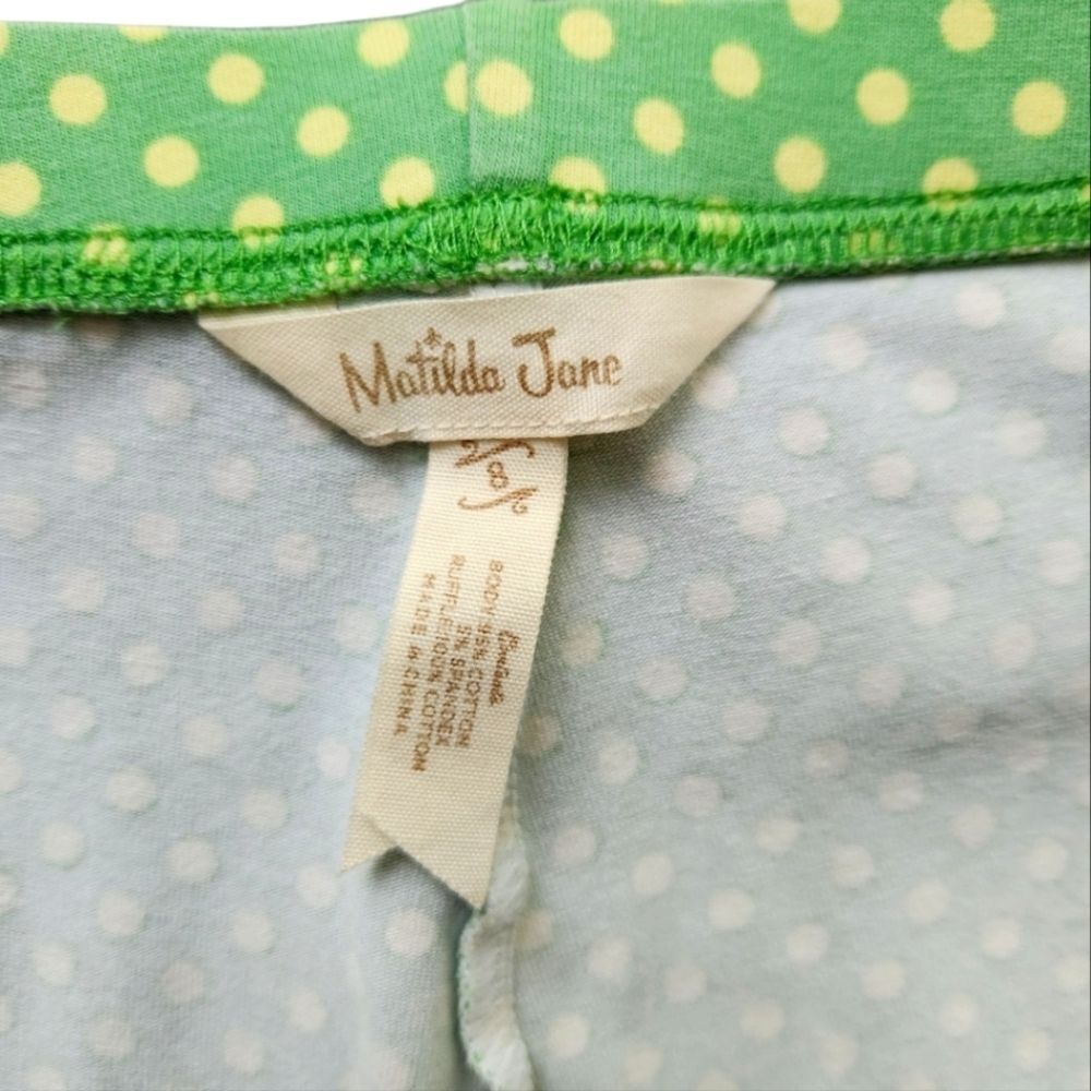 Matilda Jane Girls Shorts Playful Green Yellow Polka Dots & Ruffled Hem Size 8 - Picture 8 of 11